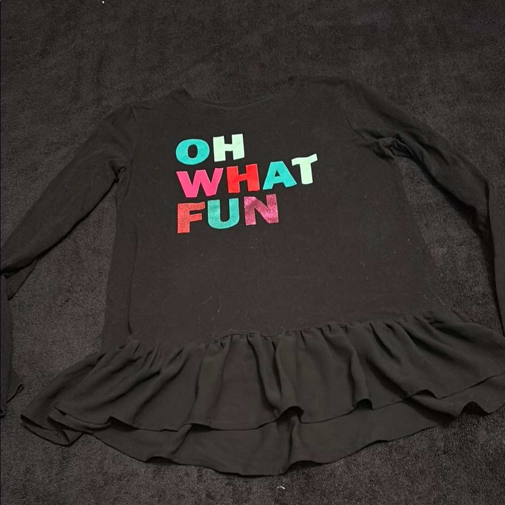Cat & Jack Kids Black Top with Colorful Print